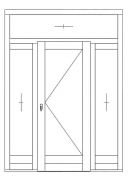 Одностворчатая дверь с верхней и боковыми фрамугами